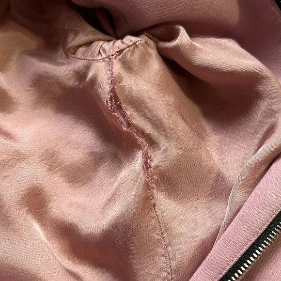 Zara powder pink zippered coat with bell sleeves size XS - Picture 7 of 7